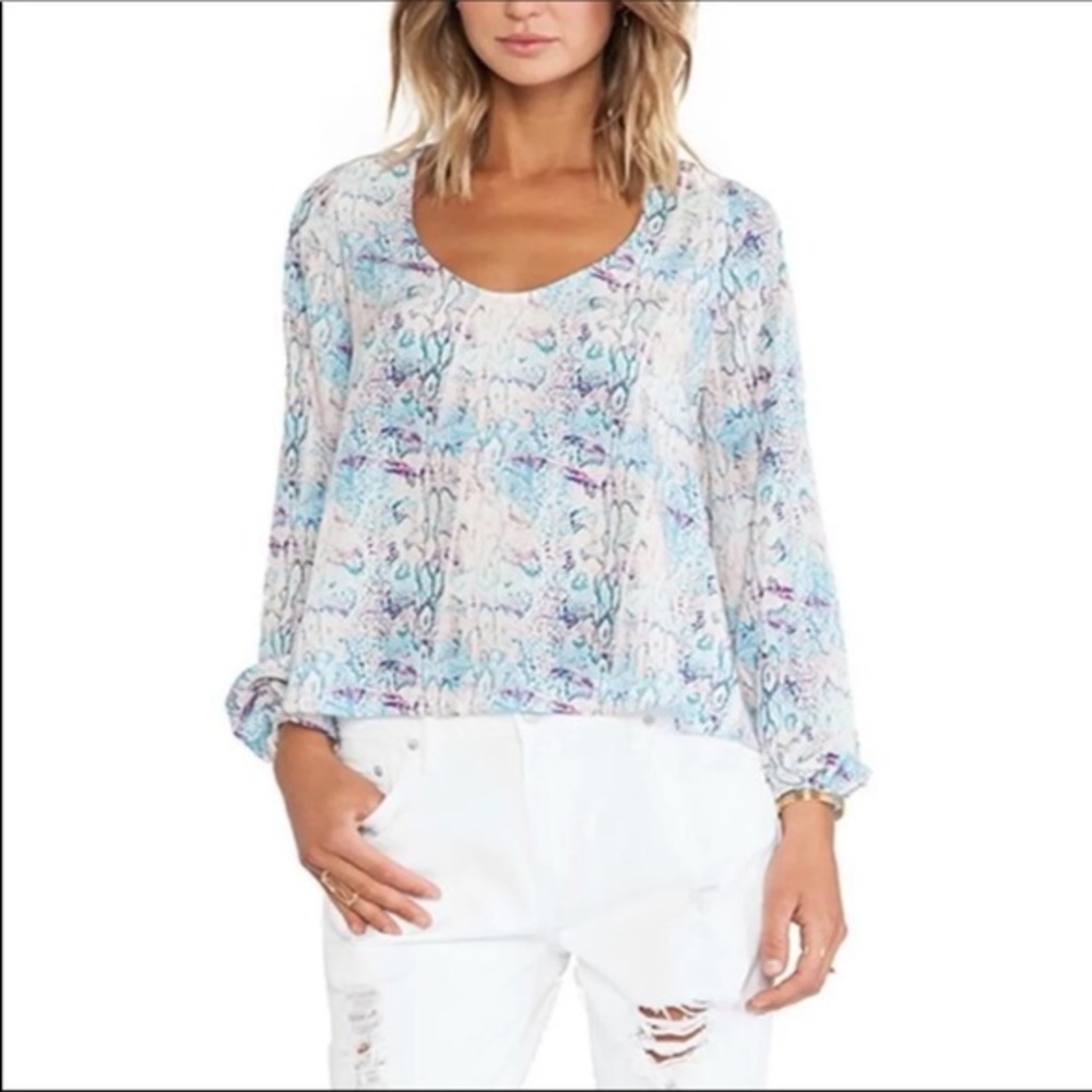 LOVERS + FRIENDS Pastel Python Blouse